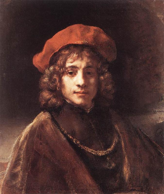 REMBRANDT Harmenszoon van Rijn The Artist's Son Titus du Spain oil painting art